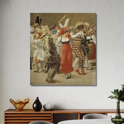 Il Carnevale A Roma (Frammento) Christoffer Wilhelm Eckersberg, cwe69 quadro stampa su tela