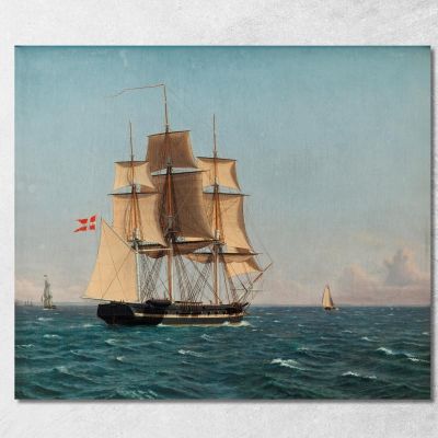 La Corvette Najaden Sous Voile 2 Christoffer Wilhelm Eckersberg cwe71 tableau impression sur toile 