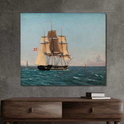 The Corvette Najaden Under Sail Ii Christoffer Wilhelm Eckersberg, cwe71 canvas print