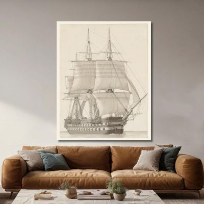 Buque De Línea Ruso Christoffer Wilhelm Eckersberg, cwe87 cuadro en lienzo