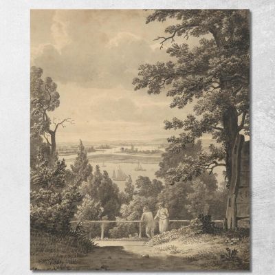 Vue D'Altona Sur L'Elbe Christoffer Wilhelm Eckersberg cwe89 tableau impression sur toile 