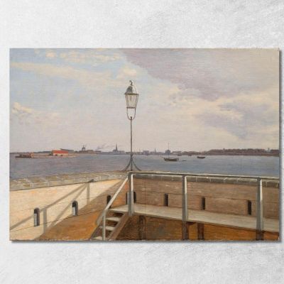 Vue Depuis La Batterie De Trekroner Avec Copenhague Au Loin Christoffer Wilhelm Eckersberg cwe91 tableau impression sur toile 