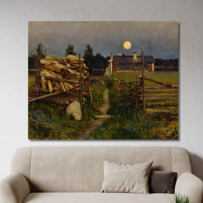 Noche De Verano Con Luna Eero Järnefelt ejr33 cuadro en lienzo