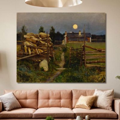 Noche De Verano Con Luna Eero Järnefelt ejr33 cuadro en lienzo