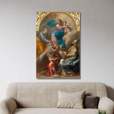 La Sacra Famiglia Con Sant'Agostino Gaetano Gandolfi ggn13 quadro stampa su tela