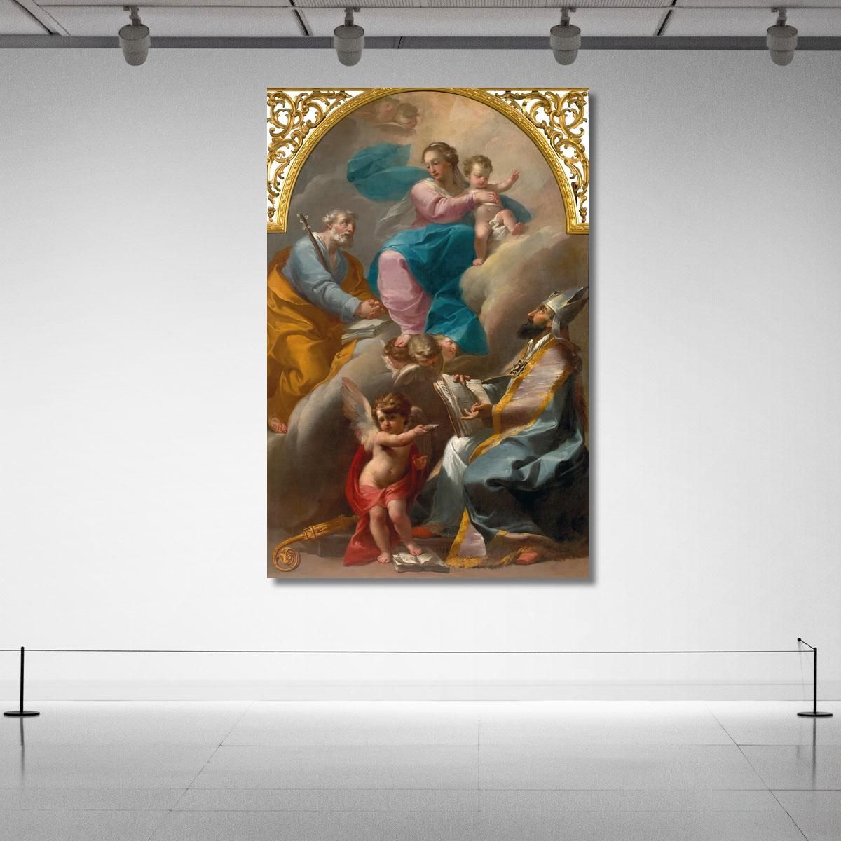 La Sacra Famiglia Con Sant'Agostino Gaetano Gandolfi ggn13 quadro stampa su tela