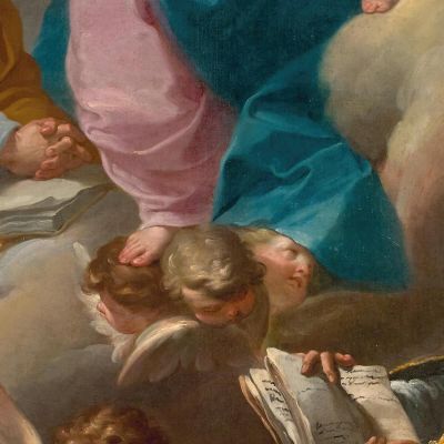La Sacra Famiglia Con Sant'Agostino Gaetano Gandolfi ggn13 quadro stampa su tela