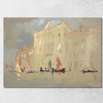 Gondole Davanti A Un Palazzo Sul Canal Grande A Venezia Hercules Brabazon Brabazon hbb30 quadro stampa su tela