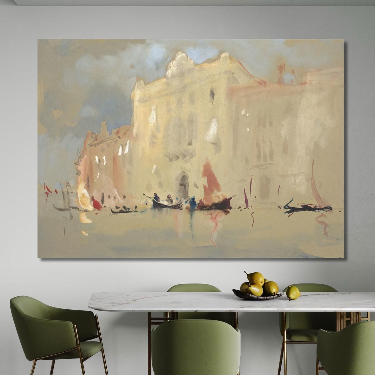 Gondole Davanti A Un Palazzo Sul Canal Grande A Venezia Hercules Brabazon Brabazon hbb30 quadro stampa su tela