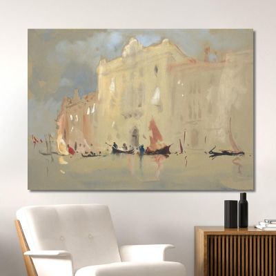 Gondole Davanti A Un Palazzo Sul Canal Grande A Venezia Hercules Brabazon Brabazon hbb30 quadro stampa su tela