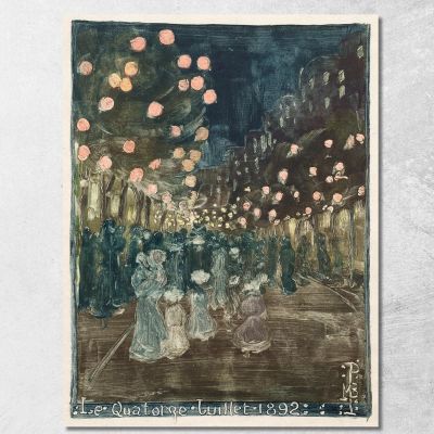 Festa Della Bastiglia Maurice Prendergast mpr5 quadro stampa su tela