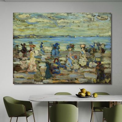 Scène De Plage Maurice Prendergast, mpr7 tableau impression sur toile