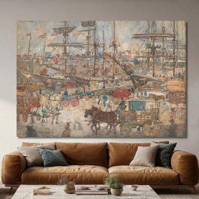 Quais, Est De Boston Maurice Prendergast, mpr14 tableau impression sur toile