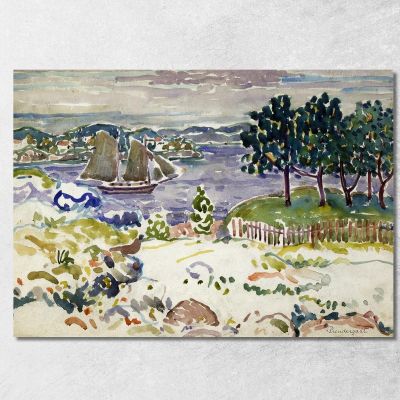 Insenatura Con Barca A Vela Maine Maurice Prendergast mpr25 quadro stampa su tela