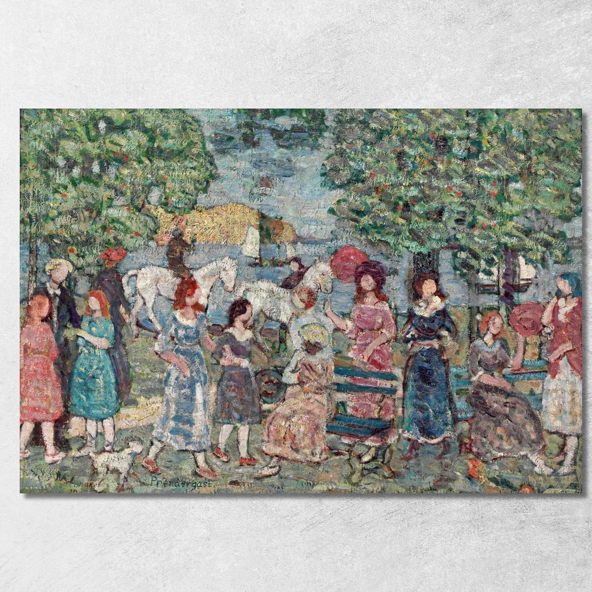 Paesaggio Con Figure Maurice Prendergast mpr28 quadro stampa su tela Paesaggio Con Figure Maurice Prendergast mpr28 quadro stampa su tela