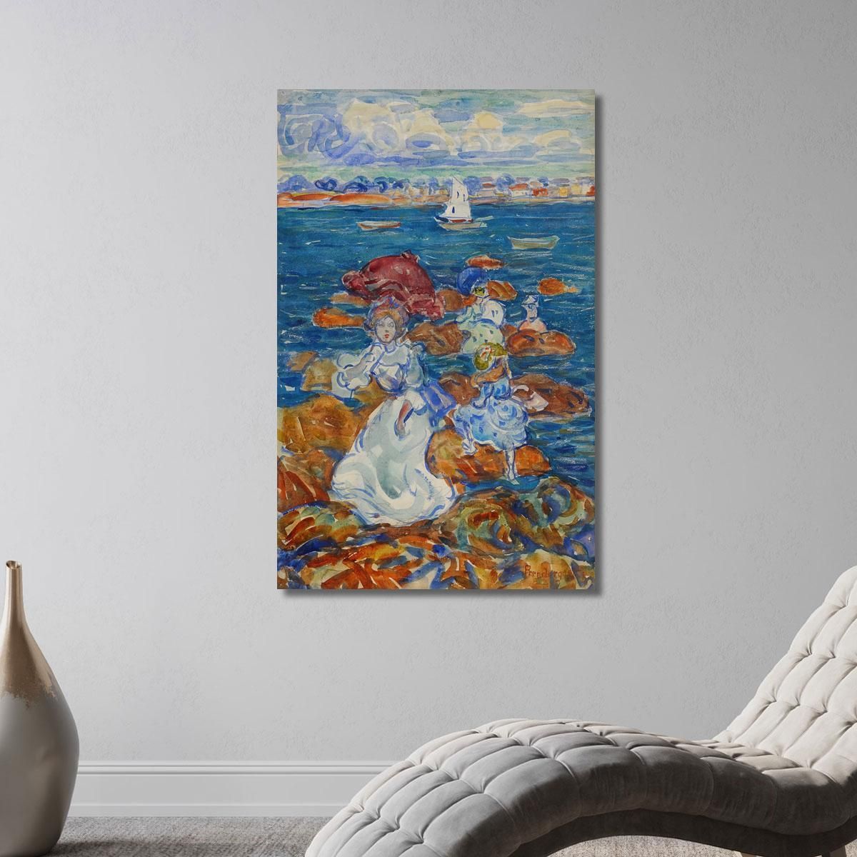 Bassa Marea Figure Sulle Rocce Maurice Prendergast mpr29 quadro stampa su tela
