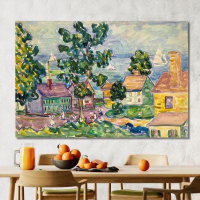 Villaggio Costiero Del New England Maurice Prendergast, mpr33 quadro stampa su tela