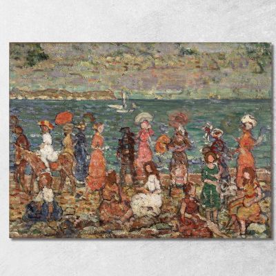 Spiaggia Maurice Prendergast mpr52 quadro stampa su tela