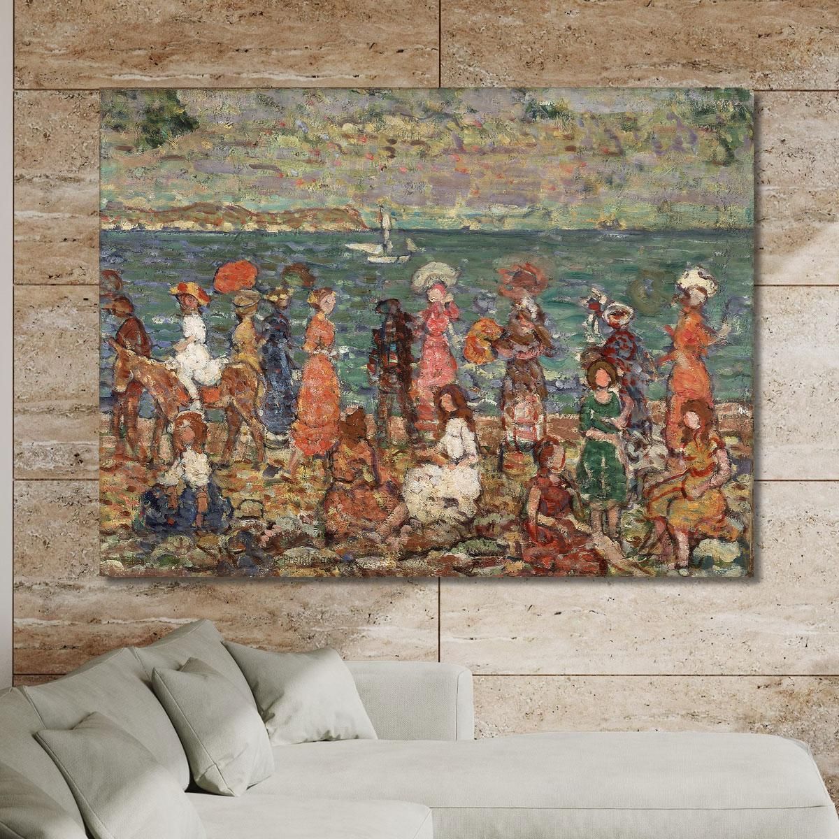 Spiaggia Maurice Prendergast mpr52 quadro stampa su tela