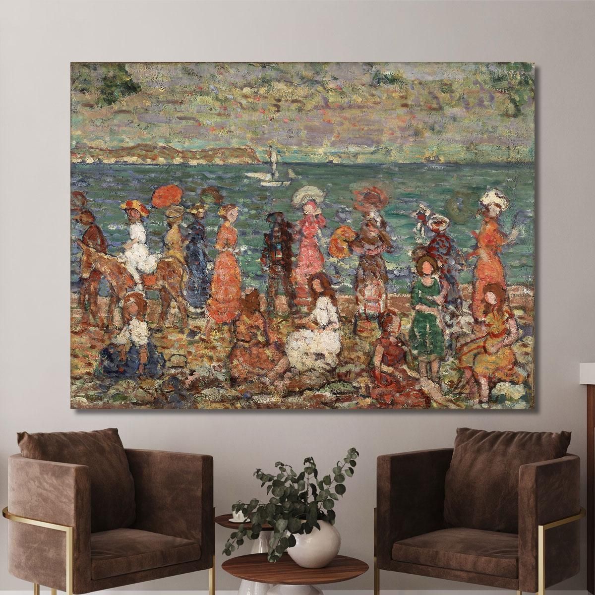 Spiaggia Maurice Prendergast mpr52 quadro stampa su tela