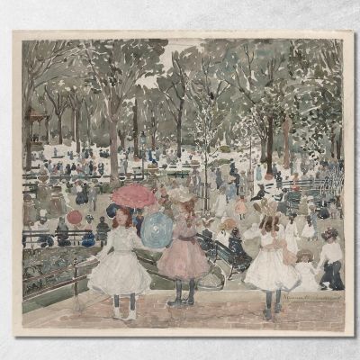 Il Viale Central Park Maurice Prendergast mpr65 quadro stampa su tela