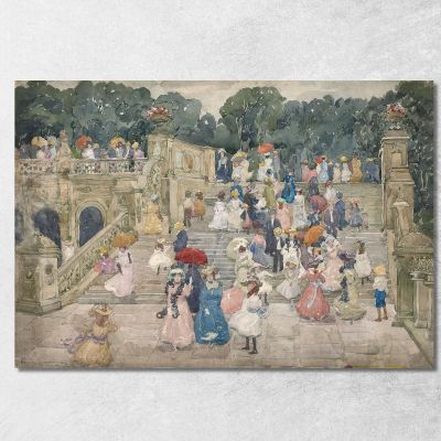Il Ponte Della Terrazza Central Park Maurice Prendergast mpr69 quadro stampa su tela