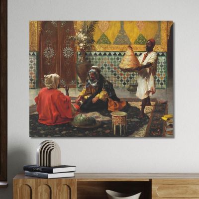 An Afternoon Discussion Rudolf Ernst, rer10 canvas print