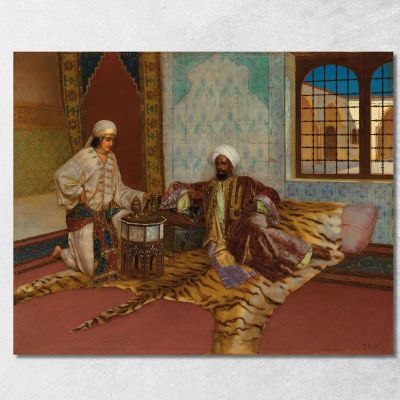 Il Fumatore Di Narghilè Rudolf Ernst rer54 quadro stampa su tela Il Fumatore Di Narghilè Rudolf Ernst rer54 quadro stampa su tela