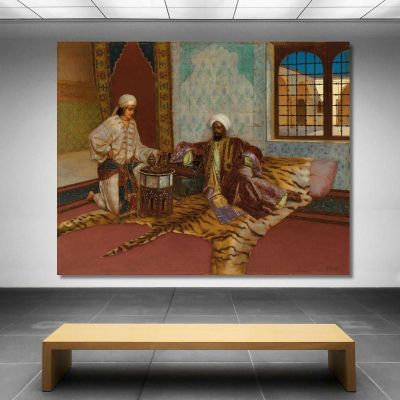 Il Fumatore Di Narghilè Rudolf Ernst rer54 quadro stampa su tela Il Fumatore Di Narghilè Rudolf Ernst rer54 quadro stampa su tela