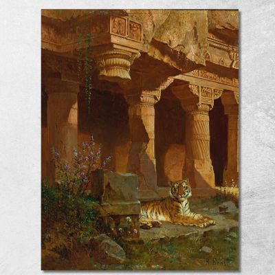 Tigre A Riposo Rudolf Ernst rer70 quadro stampa su tela