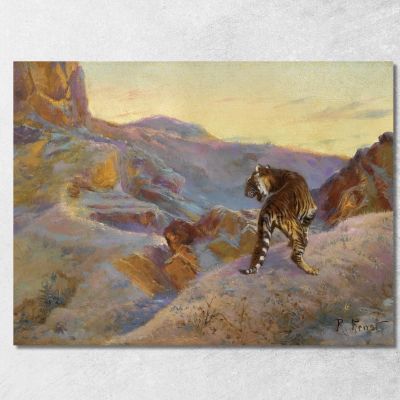 Tigre Sulle Montagne Rudolf Ernst rer71 quadro stampa su tela