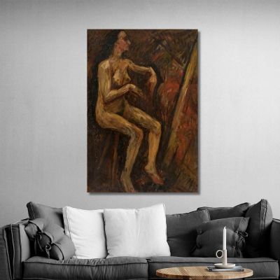 Desnudo De Mujer Sentada Tadeusz Makowski, tmk4 cuadro en lienzo