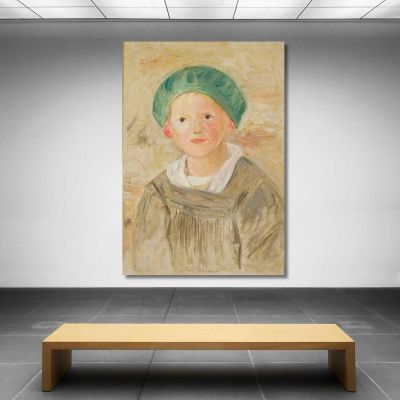 Niño Con Gorra Verde Tadeusz Makowski, tmk15 cuadro en lienzo