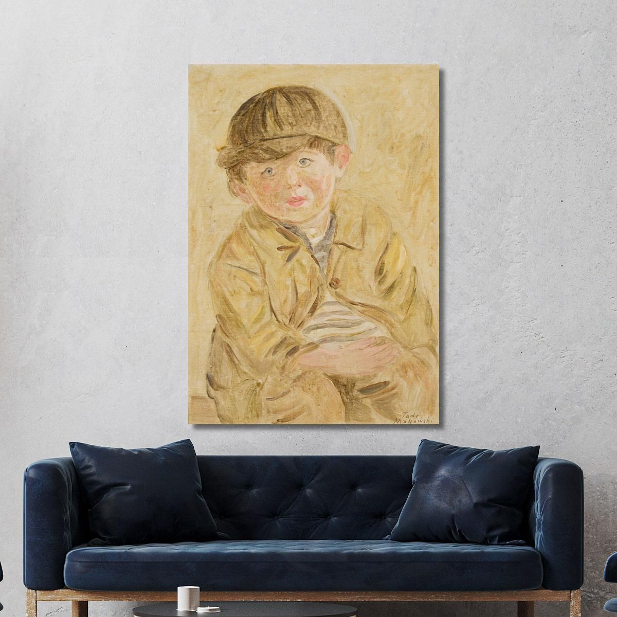 Ragazzo Con Berretto Con Visiera Tadeusz Makowski tmk16 quadro stampa su tela