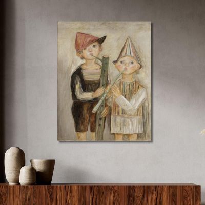 Boys With Rural Pipes Tadeusz Makowski, tmk17 canvas print