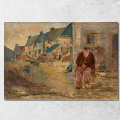 Paesaggio Bretone Con Un Vecchio Pescatore Tadeusz Makowski tmk19 quadro stampa su tela