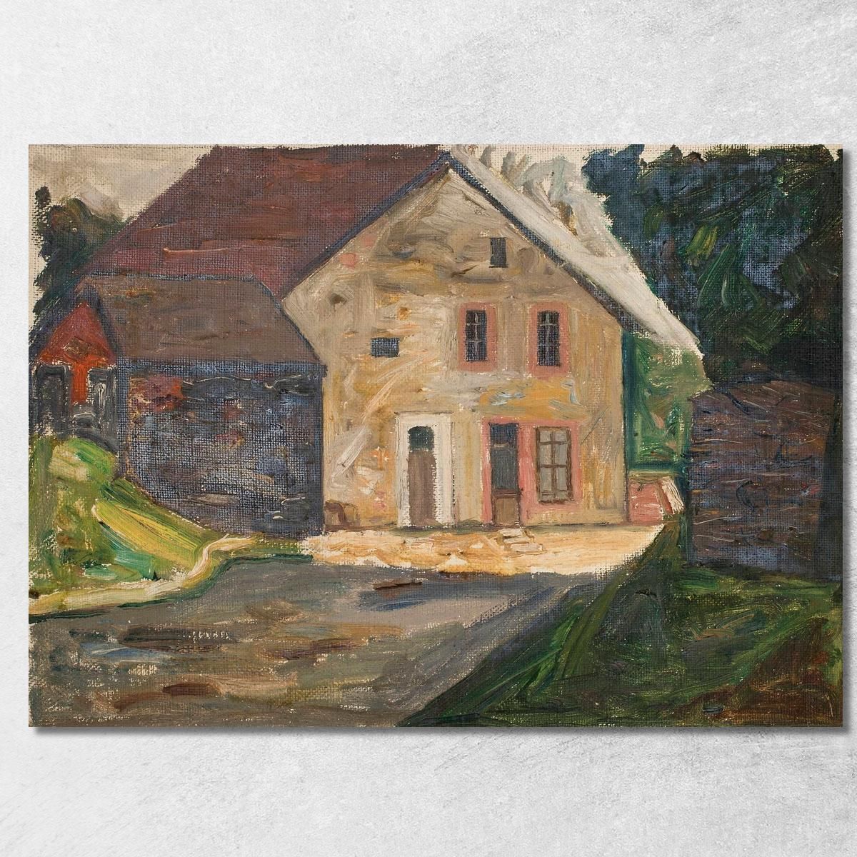Casa Di Mattoni Con Annesso Tadeusz Makowski tmk20 quadro stampa su tela Casa Di Mattoni Con Annesso Tadeusz Makowski tmk20 quadro stampa su tela