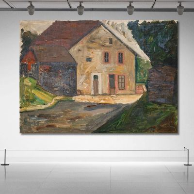 Casa Di Mattoni Con Annesso Tadeusz Makowski tmk20 quadro stampa su tela Casa Di Mattoni Con Annesso Tadeusz Makowski tmk20 quadro stampa su tela