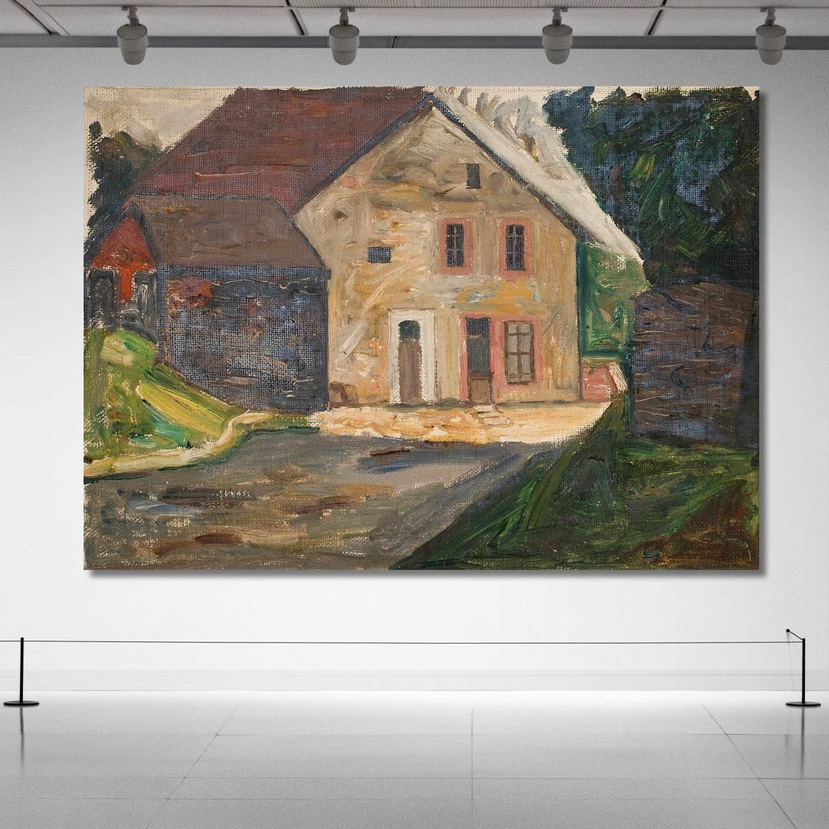 Casa Di Mattoni Con Annesso Tadeusz Makowski tmk20 quadro stampa su tela