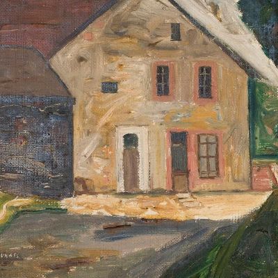 Casa Di Mattoni Con Annesso Tadeusz Makowski tmk20 quadro stampa su tela Casa Di Mattoni Con Annesso Tadeusz Makowski tmk20 quadro stampa su tela