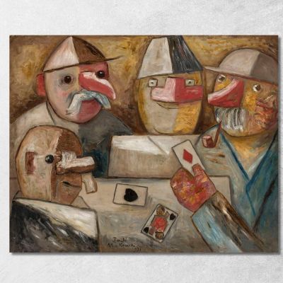Partita A Carte Tadeusz Makowski tmk23 quadro stampa su tela
