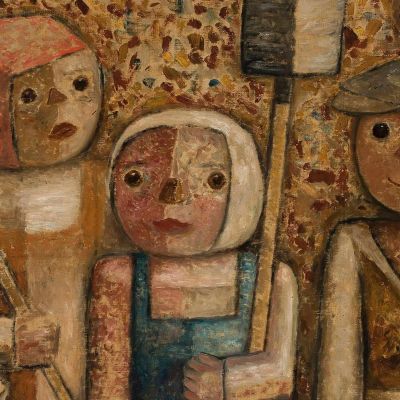Bambini Che Vanno A Pescare Tadeusz Makowski tmk26 quadro stampa su tela Bambini Che Vanno A Pescare Tadeusz Makowski tmk26 quadro stampa su tela