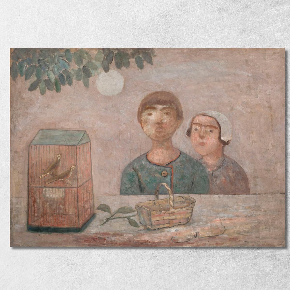 Bambini Davanti A Una Gabbia Con Uccellini Tadeusz Makowski tmk30 quadro stampa su tela Bambini Davanti A Una Gabbia Con Uccellini Tadeusz Makowski tmk30 quadro stampa su tela
