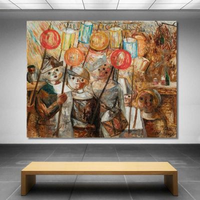 Bambini Con Torce Tadeusz Makowski tmk31 quadro stampa su tela Bambini Con Torce Tadeusz Makowski tmk31 quadro stampa su tela