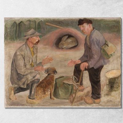Conversazione Con Un Cacciatore Tadeusz Makowski tmk34 quadro stampa su tela