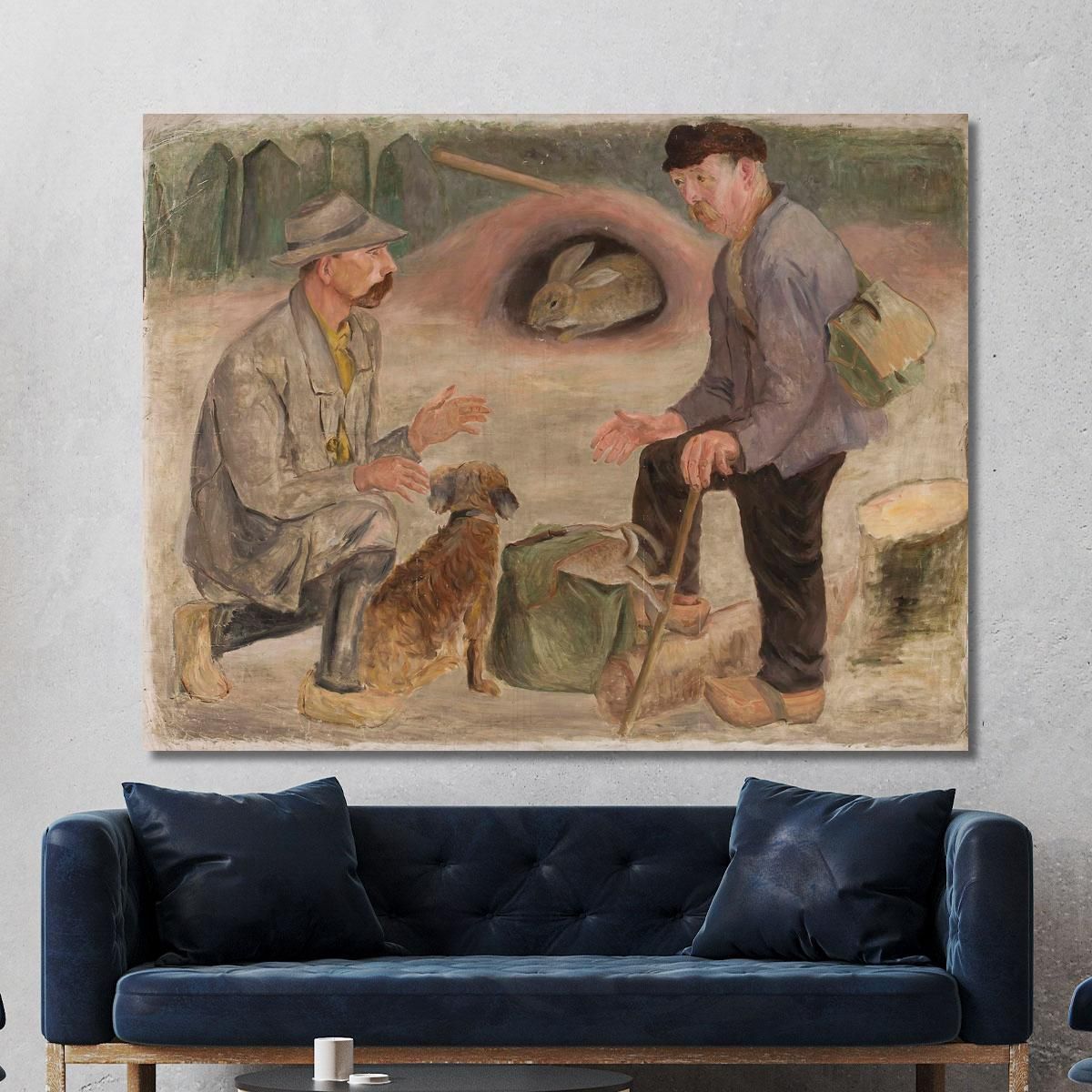 Conversazione Con Un Cacciatore Tadeusz Makowski tmk34 quadro stampa su tela