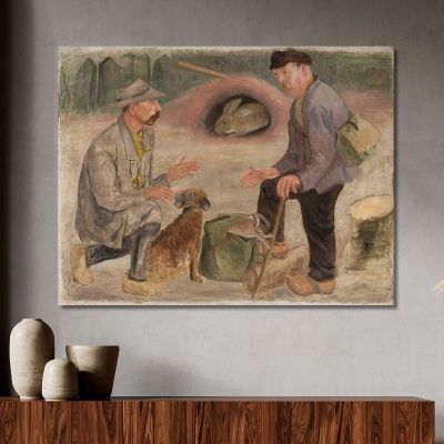 Conversazione Con Un Cacciatore Tadeusz Makowski tmk34 quadro stampa su tela Conversazione Con Un Cacciatore Tadeusz Makowski tmk34 quadro stampa su tela