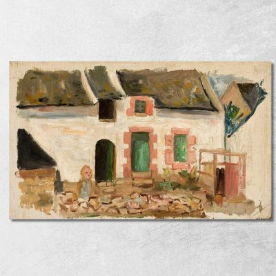 Bambino Davanti Alla Casa Tadeusz Makowski tmk39 quadro stampa su tela