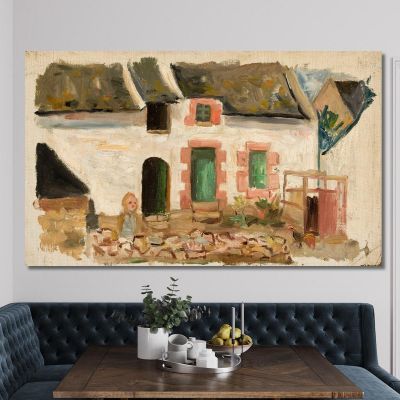 Child In Front Of A House Tadeusz Makowski, tmk39 canvas print