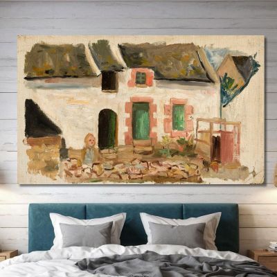 Bambino Davanti Alla Casa Tadeusz Makowski tmk39 quadro stampa su tela